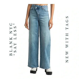 1331. BLANK NYC “SAY LESS”‎ WIDE LEG DENIM JEANS SIZE 26 CROSS OVER BUTTON FLY